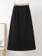 The official flagship pleated skirt with a large hem skirt with a high waist drooping A-line long skirt