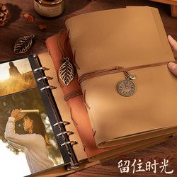 Vintage Photo Album for Couples, Best Friend Photo Album, Commemorative Album, Self-Adhesive, Self-Laminating, DIY Handmade Journal, Loose-Leaf Photo Book, High-Value Postcard Storage Album, Storage Book 6/ 7inch