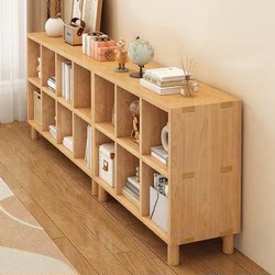 Bookshelf, Floor-Standing Storage Rack, Storage Cabinet, Integrated Wall-Mounted Children's Backpack Cabinet, Kindergarten Grid Cabinet, Solid Wood Bookcase