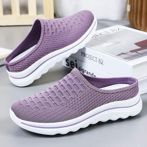 
Summer new half-slip women's shoes, soft soles, comfortable slip-on casual shoes, versatile, breathable, non-stinky women's fashion shoes