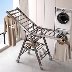 Folding Clothes Drying Rack for Home Use, Indoor and Outdoor Balcony Floor-Standing Clothes Drying Rack, Quilt Drying Tool, Baby Clothes Hanger