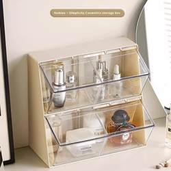 Dust-Proof Cosmetics Storage Box, Transparent, Large Capacity, New Desktop Lipstick and Skincare Dressing Table, Internet Celebrity Storage Rack