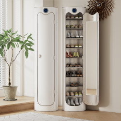 Intelligent Disinfection Rotating Shoe Cabinet, Round Cylindrical Cabinet for Home Entrance, Deodorizing Large-Capacity Storage Cabinet