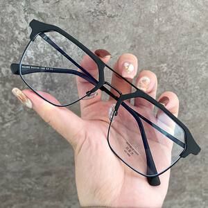 Black Samurai Glasses Men's Tide Strike Mestern Frame, Handsome Tide Frame Frame Mirror Face Big Face, Half Boxing Polytechnic Male Pingguang