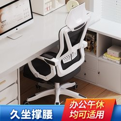 Computer Chair, Ergonomic Chair, Comfortable Home Office Chair for Long Periods of Sitting, Reclining Backrest, Adjustable Height, Gaming and Study Chair