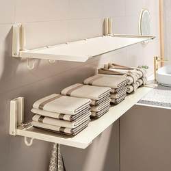 Bathroom Storage Rack Toilet Washroom Towel Wall-Mounted Supplies No-Drill Wall Hanging Bathroom Organizer Shelf