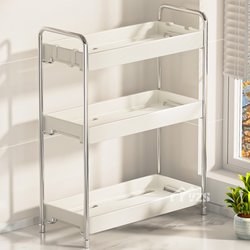 Stainless Steel Narrow Condiment Storage Rack Kitchen Countertop Seasoning Oil Salt Sauce Vinegar Condiment Corner Storage Shelf