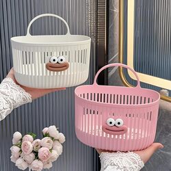 Bathroom Storage Basket, Punch-Free Wall-Mounted Storage Rack, Drain Basket, Waste Towel Storage Box
