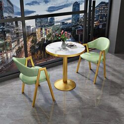 Nordic Light Luxury Negotiation Table and Chair Set, Modern Minimalist Milk Tea Shop Dining Table, Home Use Small Apartment Round Table