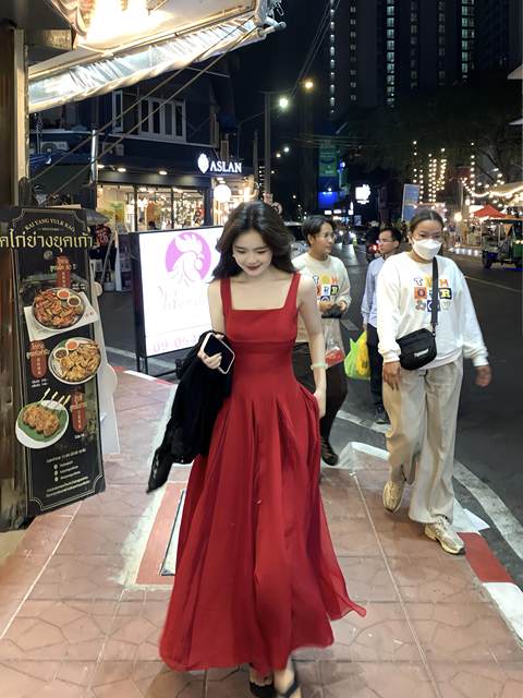French style high waist fashion temperament suspender dress