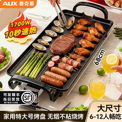 Oaks Barbecue Grill Pan for Home Use, Smokeless Barbecue Special Pan, Non-Stick Extra-Large Electric Grill Pan, Electric Grill