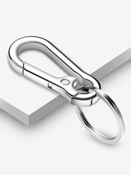 Men's and Women's Metal Stainless Steel Keychain Car Key Ring Pendant Thickened Keychain Pendant Ring High-End Quick-Release Ring