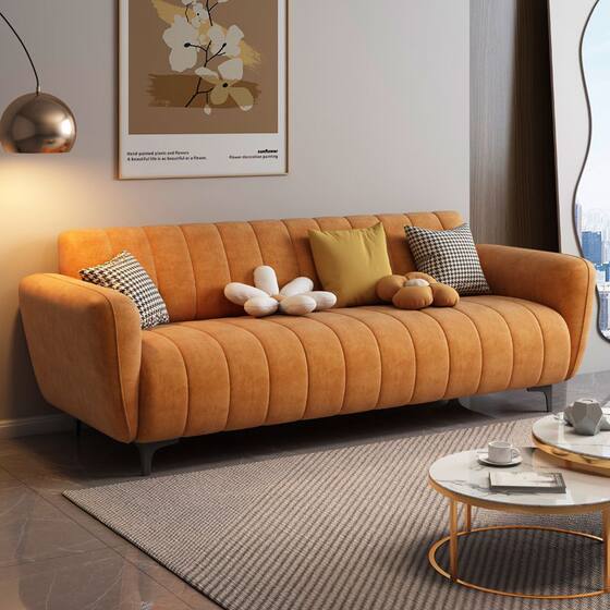 
2026 Modern minimalist row home living room small apartment cream style sofa does not take up space small fabric sofa
