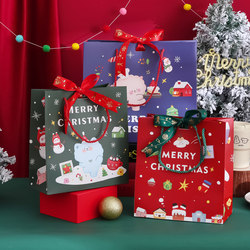 Cartoon Christmas Ribbon Gift Bag, Handbag, High-Looking Christmas Gift Packaging Bag, Holiday Gift Bag