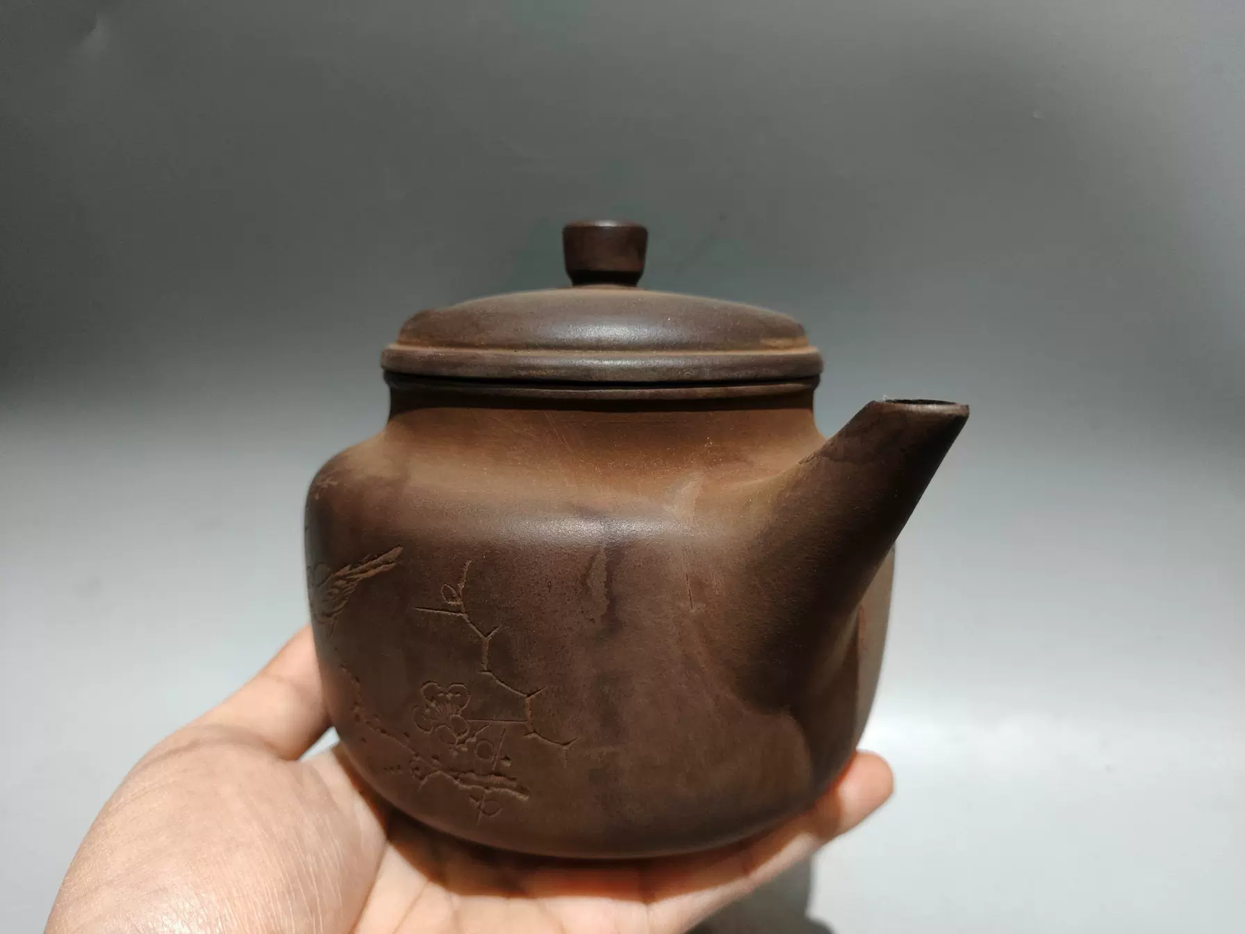 蔣蓉手工紫砂壺綠泥青蛙蓮子壺名家底款400cc傳世收藏