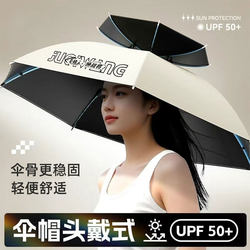 Umbrella Hat Head-Worn Style 2025 New Model, Outdoor Fishing-Specific Double-Layer Sunshade Umbrella Hat, Tea-Picking Head Umbrella