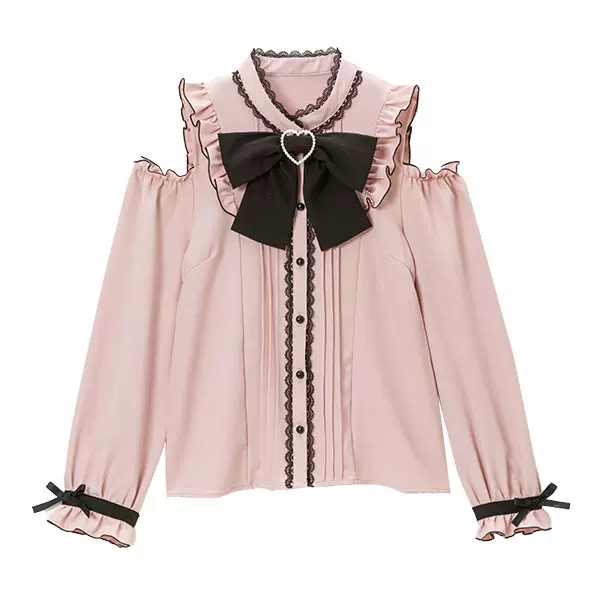 外贸现货地雷系衬衫露肩上衣日系lolita532099-Taobao