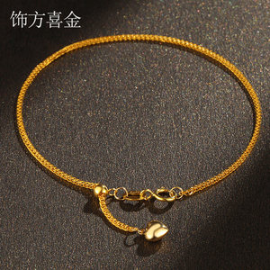 
18K gold bracelet Chopin chain women's love hand jewelry AU750 gold rose gold platinum gold anklet adjustment bracelet
