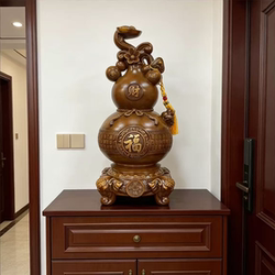 Hundred Blessings and Good Fortune Rotating Gourd Ornament for Wealth Feng Shui Chinese Home Decoration Shop Opening Housewarming Gift Living Room