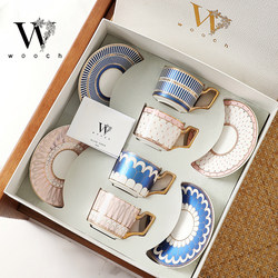 Wooch Victoria Four-Cup Gift Box Set, Light Luxury Coffee Cup, Wedding, Newlywed, Birthday Gift, Housewarming Gift