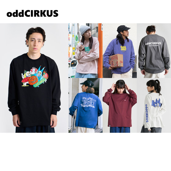 
oddCIRKUS long-sleeved T-shirt Japanese street top American pullover same style for men and women
