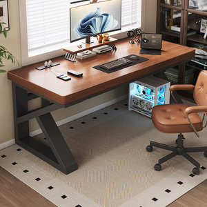 
Desktop solid wood computer table home bedroom single desk work table double e-sports table student study table