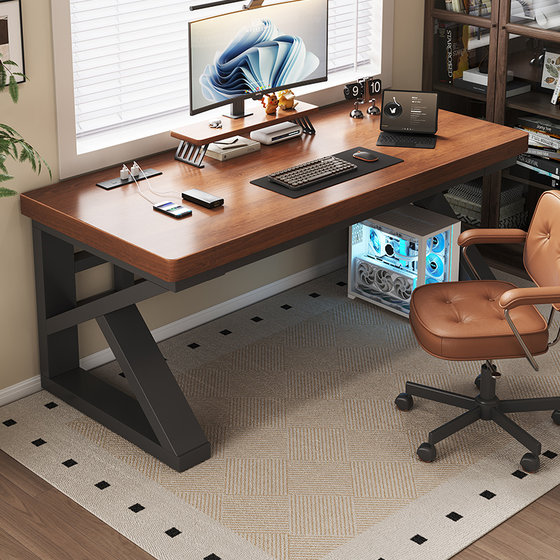 
Desktop solid wood computer table home bedroom single desk work table double e-sports table student study table
