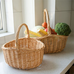 Handmade Wicker and Rattan Baskets, Hand-Woven Baskets for Wall Hanging, Hand-Woven Baskets, Wicker Picnic Baskets, Flower Baskets