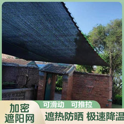 Manual Retractable Sunshade Net, Sliding Roof Sunshade Cloth, Thickened Sunshade Canopy for Summer, Yard Terrace Sun Protection Net