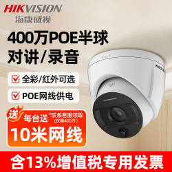 Hikvision Surveillance Camera 2Mp/4Mp Poe Full-Color Dome Recording Camera Home Camera