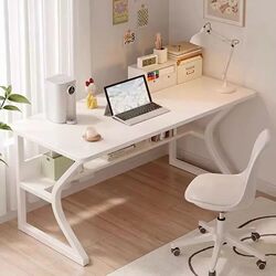 Home Bedroom Desk Bookshelf Integrated Desk Student Writing Desk Rectangular Gaming Desk Desktop Computer Desk Workbench