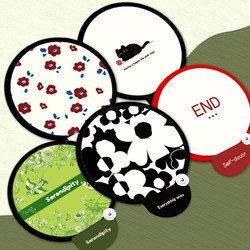 Folding Fan with Reflective Panel, Round Fan, Mini Portable Frisbee Fan, Retractable Summer Fan, Promotional Fan, Cheering Fan