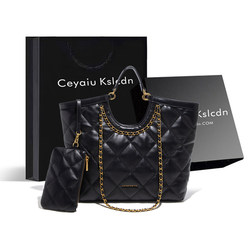 Official Website Small C&K Large-Capacity Tote Bag for Women, Small Chanel-Style Commuter Bag, Women's 2026 New Chain Shoulder Bag