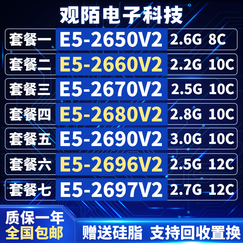  E5-2650V2 2660V2 2670V2 2680V2 2690V2 2696V2 2697V2CPU-