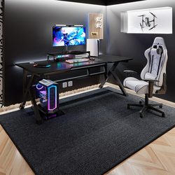 E-Sports Table and Chair Carpet, Office Study Chair Floor Mat, Wooden Floor Protection Mat, E-Sports Room Bedroom Soundproof Mat