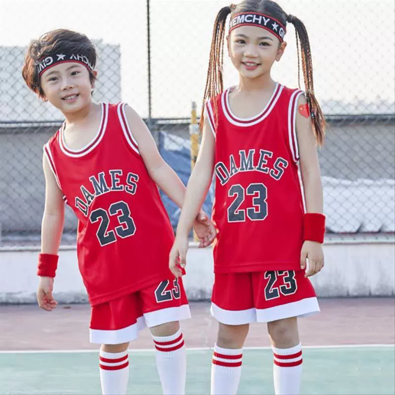 一家儿童幼儿园字母韩版女子初中b生生训练宝宝篮球服小童小学生
