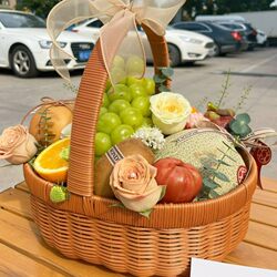 Imitation Rattan Woven Basket for Storage, Fruit Picking, Vegetable Basket, Household, Rural, Outdoor Picnic, Handmade Basket, Flower Basket