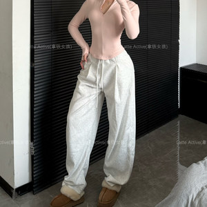 
Latte Girl Scimitar Pants Women's Autumn and Winter Velvet Pants Casual Loose Wide-leg Pants Slim Austrian Velvet Sports Pants