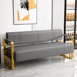 Barber Shop, Hair Salon Waiting Chair, Beauty and Clothing Store Rest Area, Stainless Steel Gold-Plated Sofa, Waiting Area Long Bench