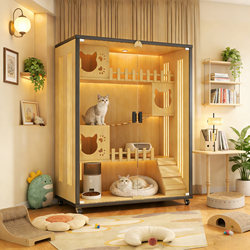 Cat Villa Multi-Layer Space Cat Climbing Frame, Suitable for All Seasons, Indoor Large Free-Standing Cat House, Luxurious Cat Shelter