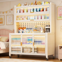 Baby Feeding Table Storage Rack, Baby Supplies Storage Cabinet, Floor-Standing Multi-Layer Multi-Functional Large-Capacity Storage Cabinet