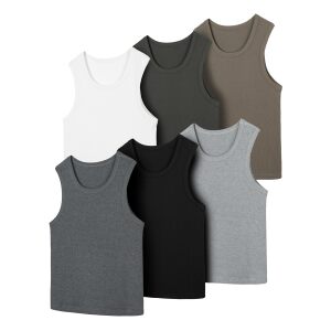 DESERTO Tiansi Cotton Blend Cool Full Thread Pit Strip Elastic Anti-Deformation Slim Fit Sports Vest Men
