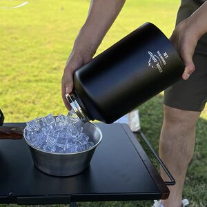 
Coolle outdoor camping large capacity ice bucket 304 stainless steel double-layer thermos cup portable portable kettle refrigerator