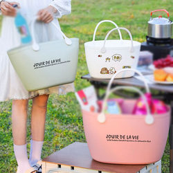 Picnic Basket, Spring Outing Storage Basket, Trendy Basket, Eco-Friendly Shopping Basket, Camping Cute Large-Capacity Tote Basket