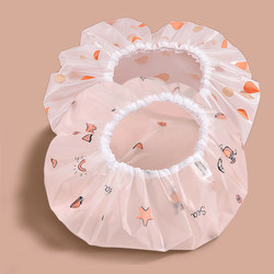 Thickened Waterproof Shower Cap, Double-Layer Shower Cap, Kitchen Anti-Oil Smoke Hat, Women's Shower Hair Cover