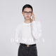 DEMMOV lemon white long-sleeved T-shirt for women in women's autumn new letter logo round neck cotton base inner