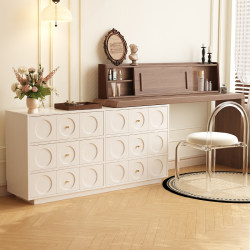 Solid Wood Dressing Table Bedroom Vanity Table 2026 New Model Integrated Dresser Small Cream-Style Corner Bedside Table for Master Bedroom