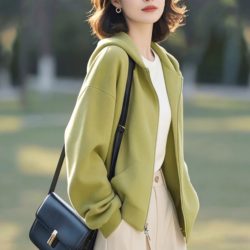 Early Spring Hooded Sweatshirt for Women, New Spring and Autumn Style, Casual, Fashionable, High-End Women's Jacket, Loose Cardigan Top