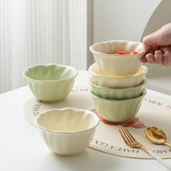 Underglaze Colored Rice Bowl 2024 New Style Tableware High-Value Rice Bowl Household Ceramic Cream Style Small Bowl Bowl Set
