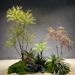 Simulated Green Plants, Nordic Style, Bionic Green Plants, Nandina Bamboo Potted Plants, Indoor Window Display, Floor-Standing Landscaping, Decorative Green Plants